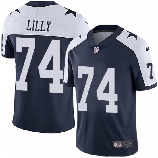 Youth Nike Dallas Cowboys 74 Bob Lilly Navy Blue Throwback Alternate Vapor Untouchable Limited Player NFL Jersey