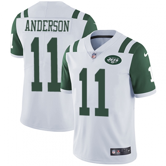 Men's Nike New York Jets 11 Robby Anderson White Vapor Untouchable Limited Player NFL Jersey
