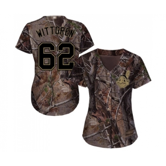 Women's Cleveland Indians 62 Nick Wittgren Authentic Camo Realtree Collection Flex Base Baseball Jersey