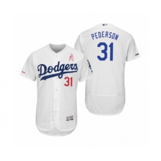 Men's 2019 Mothers Day Joc Pederson Los Angeles Dodgers 31 White Flex Base Home Jersey