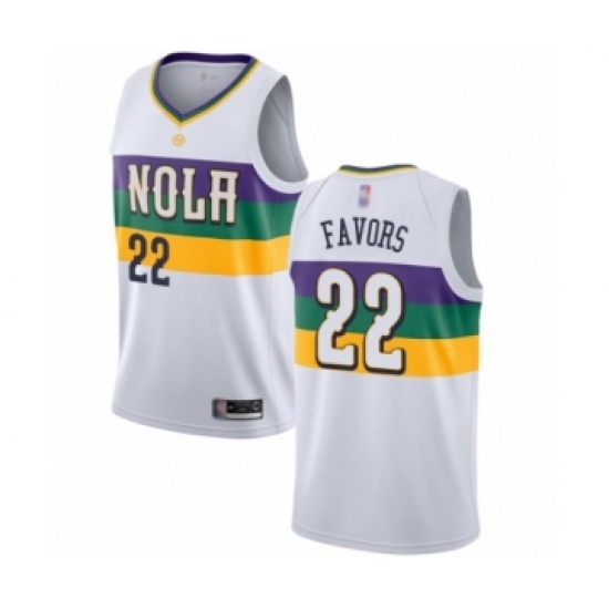 Youth New Orleans Pelicans 22 Derrick Favors Swingman White Basketball Jersey - City Edition