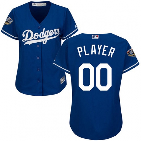 Women's Majestic Los Angeles Dodgers Customized Authentic Royal Blue Alternate Cool Base 2018 World Series MLB Jersey