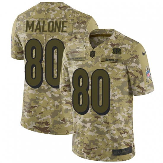 Men's Nike Cincinnati Bengals 80 Josh Malone Limited Camo 2018 Salute to Service NFL Jersey