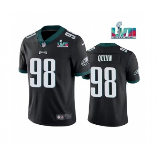 Men's Philadelphia Eagles 98 Robert Quinn Black Super Bowl LVII Vapor Untouchable Limited Stitched Jersey