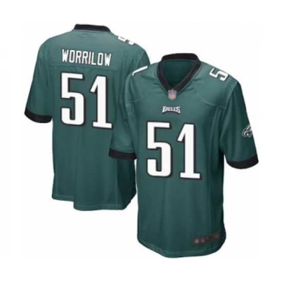 Men's Philadelphia Eagles 51 Paul Worrilow Game Midnight Green Team Color Football Jersey