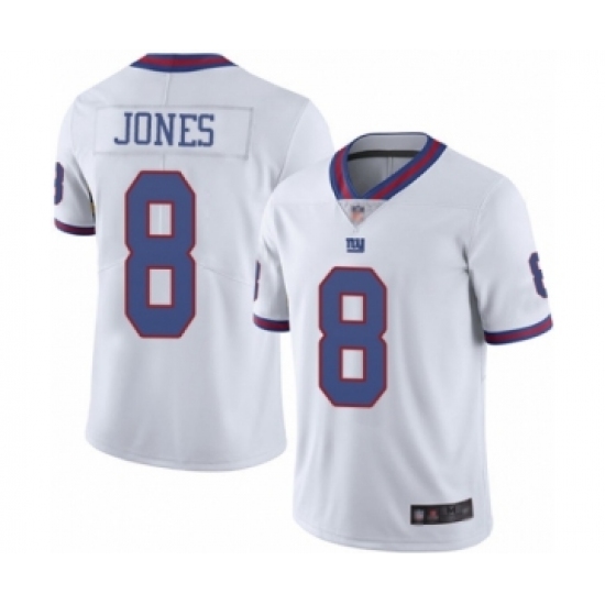 Men's New York Giants 8 Daniel Jones Limited White Rush Vapor Untouchable Football Jersey