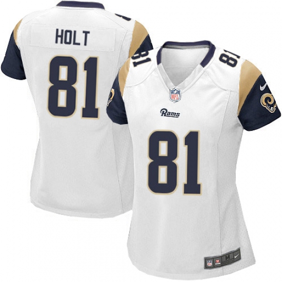 Women's Nike Los Angeles Rams 81 Torry Holt Game White NFL Jersey