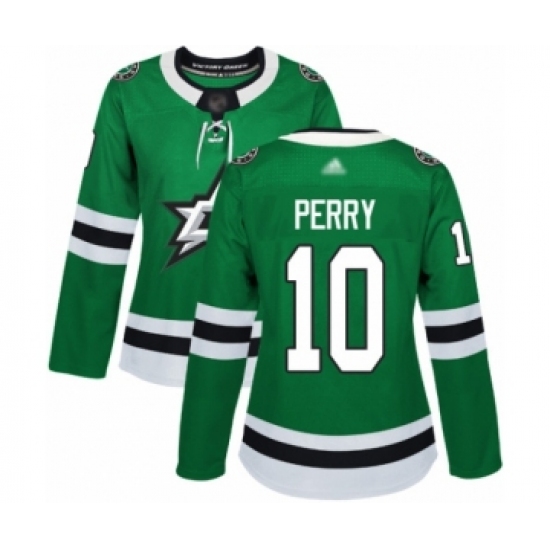 Women's Dallas Stars 10 Corey Perry Authentic Green Home Hockey Jersey