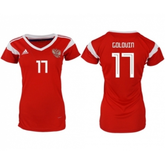 Women's Russia 17 Golovin Home Soccer Country Jersey
