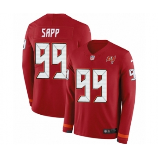 Youth Nike Tampa Bay Buccaneers 99 Warren Sapp Limited Red Therma Long Sleeve NFL Jersey