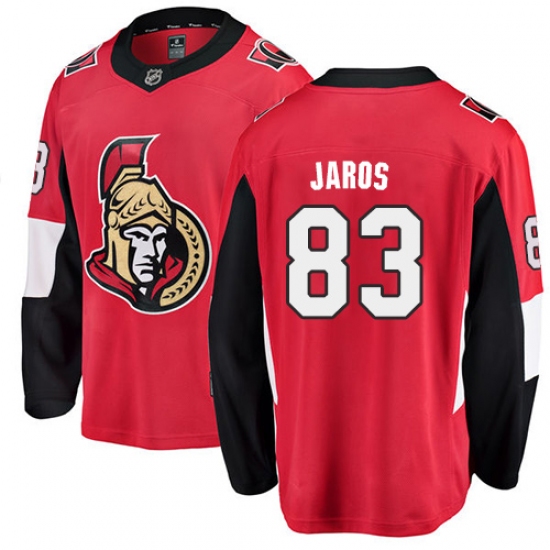 Men's Ottawa Senators 83 Christian Jaros Fanatics Branded Red Home Breakaway NHL Jersey