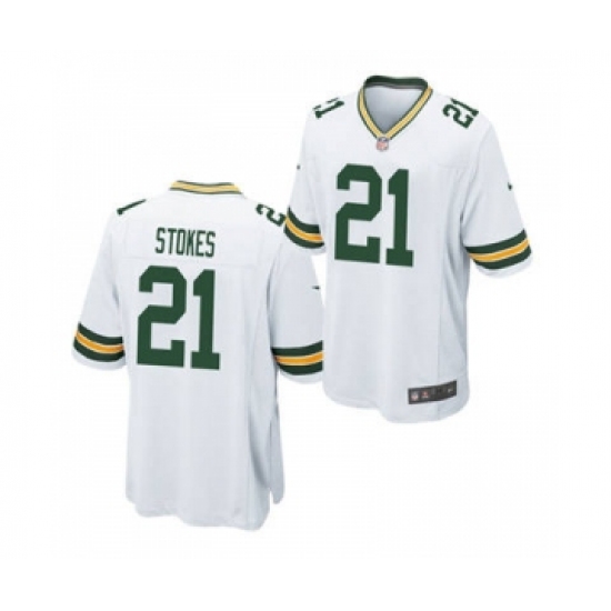 Men's Green Bay Packers 21 Eric Stokes White 2021 Football Draft Stitched Limited Jersey