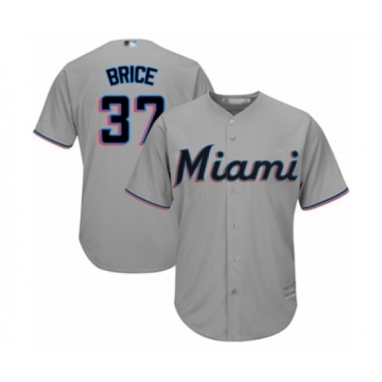 Youth Miami Marlins 67 Austin Brice Authentic Grey Road Cool Base Baseball Player Jersey