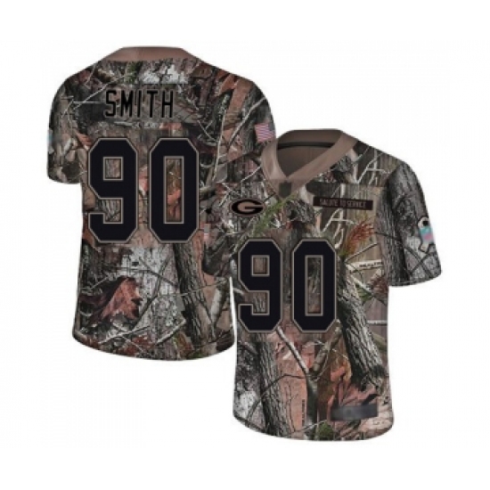 Youth Green Bay Packers 90 Za'Darius Smith Limited Camo Rush Realtree Football Jersey