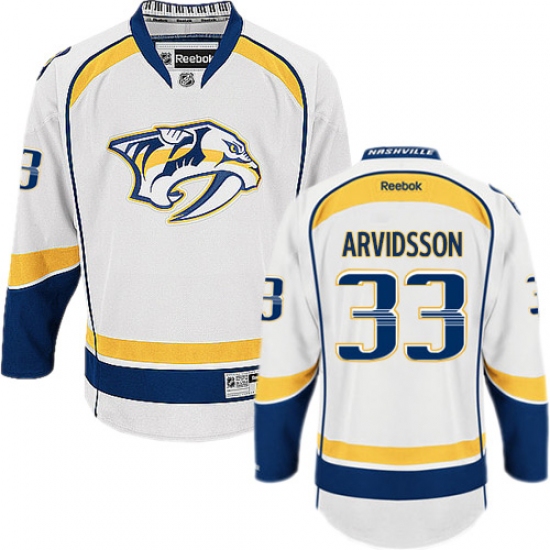 Youth Reebok Nashville Predators 33 Viktor Arvidsson Authentic White Away NHL Jersey