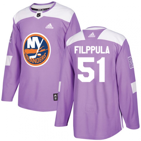 Men's Adidas New York Islanders 51 Valtteri Filppula Authentic Purple Fights Cancer Practice NHL Jersey