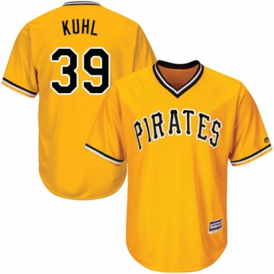 Men's Majestic Pittsburgh Pirates 39 Chad Kuhl Replica Gold Alternate Cool Base MLB Jersey