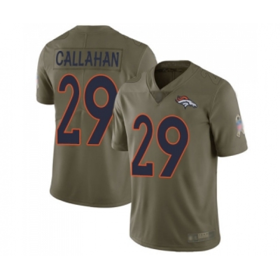 Youth Denver Broncos 29 Bryce Callahan Limited Olive 2017 Salute to Service Football Jersey