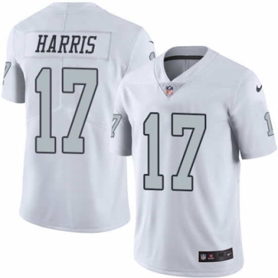 Men's Nike Oakland Raiders 17 Dwayne Harris Elite White Rush Vapor Untouchable NFL Jersey