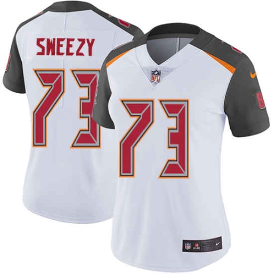 Women's Nike Tampa Bay Buccaneers 73 J. R. Sweezy White Vapor Untouchable Limited Player NFL Jersey