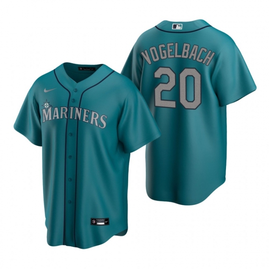 Men's Nike Seattle Mariners 20 Daniel Vogelbach Aqua Alternate Stitched Baseball Jersey