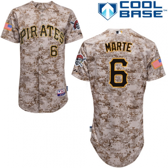 Men's Majestic Pittsburgh Pirates 6 Starling Marte Replica Camo Alternate Cool Base MLB Jersey