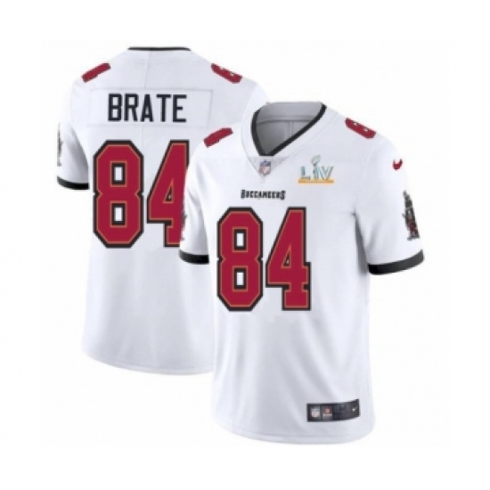 Women's Tampa Bay Buccaneers 84 Cameron Brate White 2021 Super Bowl LV Jersey