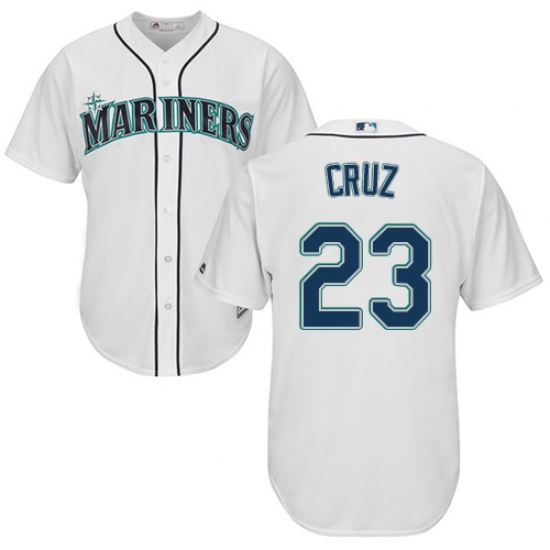 Men's Majestic Seattle Mariners 23 Nelson Cruz Replica White Home Cool Base MLB Jersey