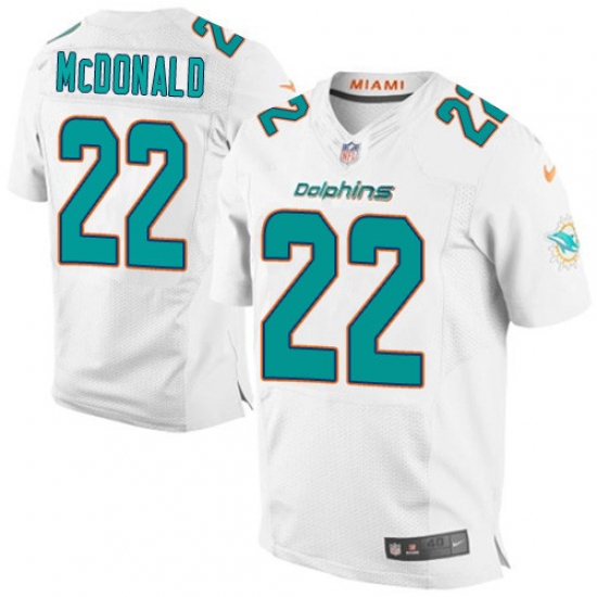 Men's Nike Miami Dolphins 22 T.J. McDonald Elite White NFL Jersey