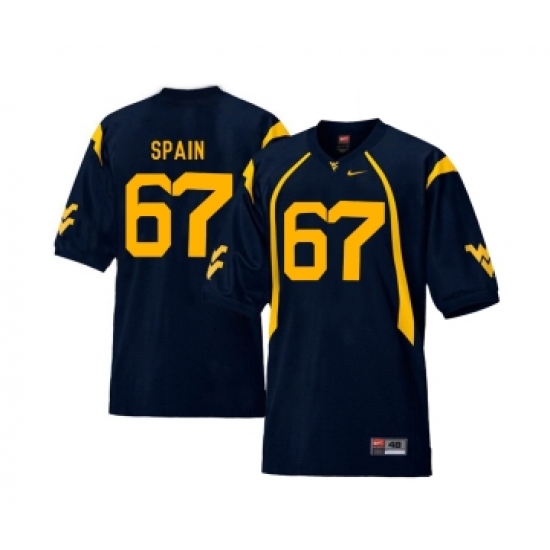 West Virginia Mountaineers 67 Quinton Spain Navy College Football Jersey