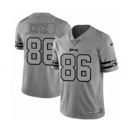 Men's Philadelphia Eagles 86 Zach Ertz Limited Gray Team Logo Gridiron Football Jersey