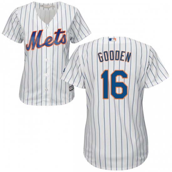 Women's Majestic New York Mets 16 Dwight Gooden Authentic White Home Cool Base MLB Jersey