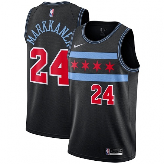Youth Nike Chicago Bulls 24 Lauri Markkanen Swingman Black NBA Jersey - City Edition