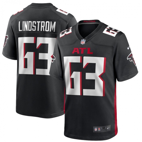 Men's Atlanta Falcons 63 Chris Lindstrom Nike Black Game Jersey