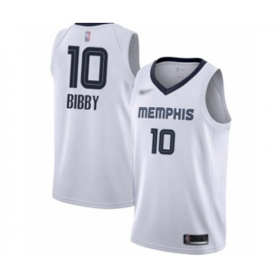 Women's Memphis Grizzlies 10 Mike Bibby Swingman White Finished Basketball Jersey - Association Edition