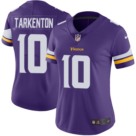 Women's Nike Minnesota Vikings 10 Fran Tarkenton Purple Team Color Vapor Untouchable Limited Player NFL Jersey
