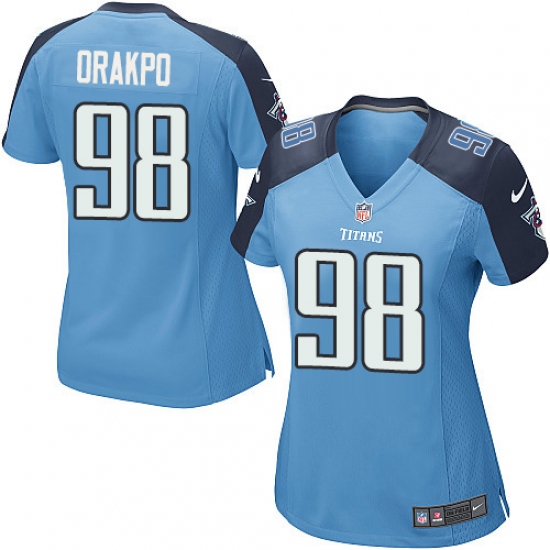 Women's Nike Tennessee Titans 98 Brian Orakpo Game Light Blue Team Color NFL Jersey
