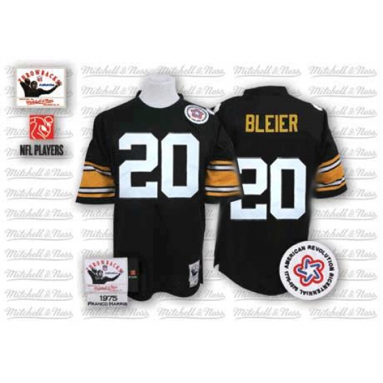 Mitchell And Ness Pittsburgh Steelers 20 Rocky Bleier Black Team Color Authentic Throwback NFL Jersey