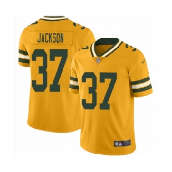 Youth Green Bay Packers 37 Josh Jackson Limited Gold Inverted Legend Football Jersey