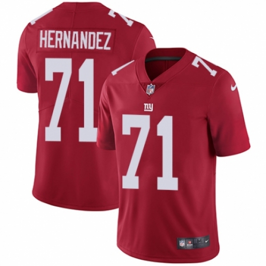 Men's Nike New York Giants 71 Will Hernandez Red Alternate Vapor Untouchable Limited Player NFL Jersey
