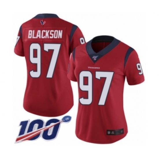 Women's Houston Texans 97 Angelo Blackson Red Alternate Vapor Untouchable Limited Player 100th Season Football Jersey