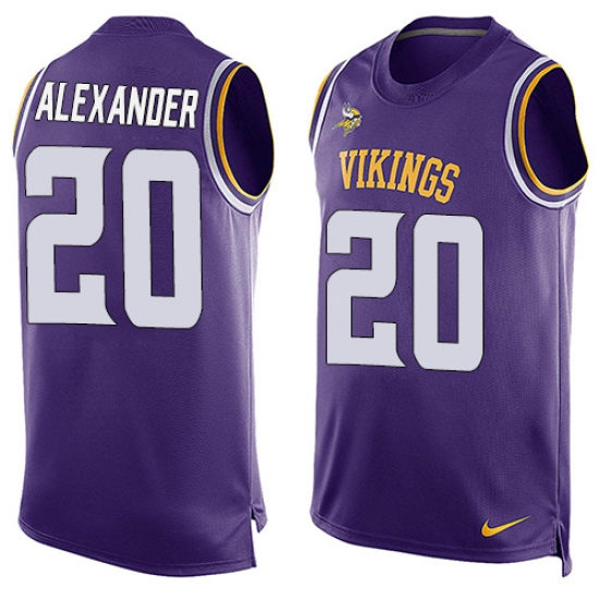 Men's Nike Minnesota Vikings 20 Mackensie Alexander Limited Purple Player Name & Number Tank Top NFL Jersey