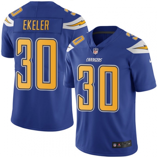 Youth Nike Los Angeles Chargers 30 Austin Ekeler Limited Electric Blue Rush Vapor Untouchable NFL Jersey