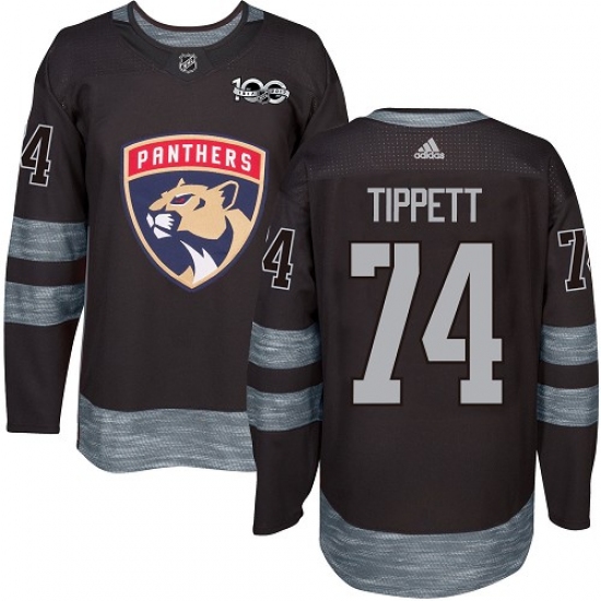 Men's Adidas Florida Panthers 74 Owen Tippett Premier Black 1917-2017 100th Anniversary NHL Jersey