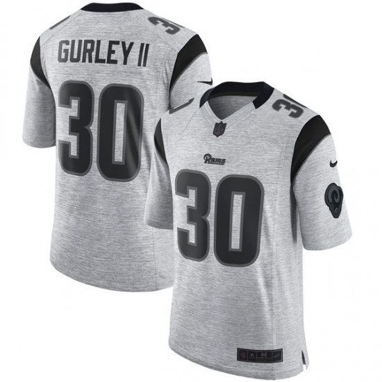 Men's Nike Los Angeles Rams 30 Todd Gurley Limited Gray Gridiron II NFL Jersey