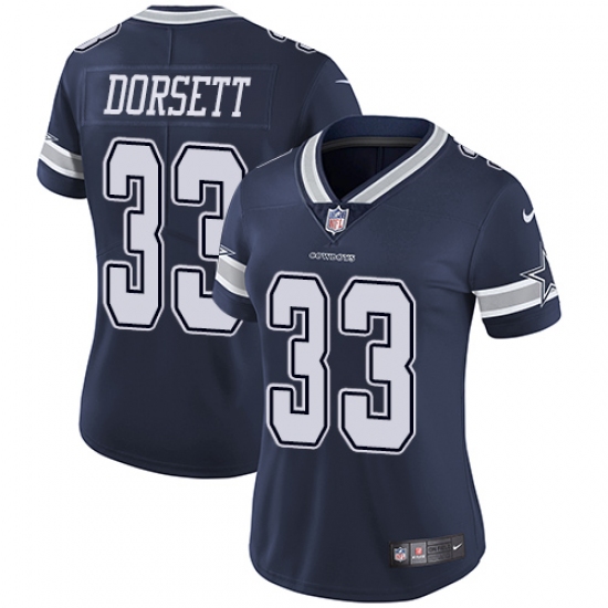 Women's Nike Dallas Cowboys 33 Tony Dorsett Navy Blue Team Color Vapor Untouchable Limited Player NFL Jersey