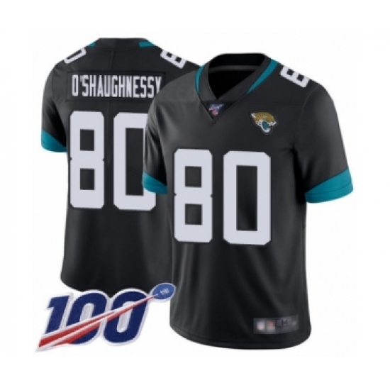 Youth Jacksonville Jaguars 80 James O'Shaughnessy Black Team Color Vapor Untouchable Limited Player 100th Season Football Jersey