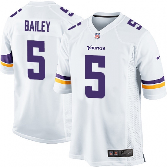 Men's Nike Minnesota Vikings 5 Dan Bailey Game White NFL Jersey