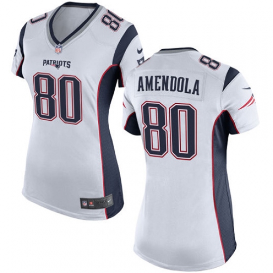 Women's Nike New England Patriots 80 Danny Amendola Game White NFL Jersey