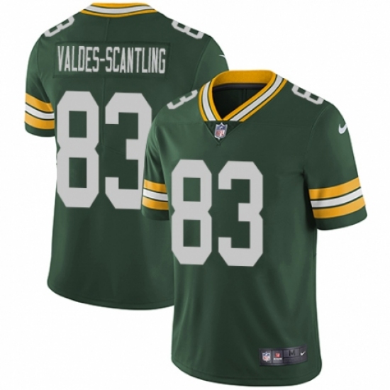 Youth Nike Green Bay Packers 83 Marquez Valdes-Scantling Green Team Color Vapor Untouchable Limited Player NFL Jersey